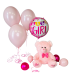 Teddy Bear ροζ με μπαλόνια